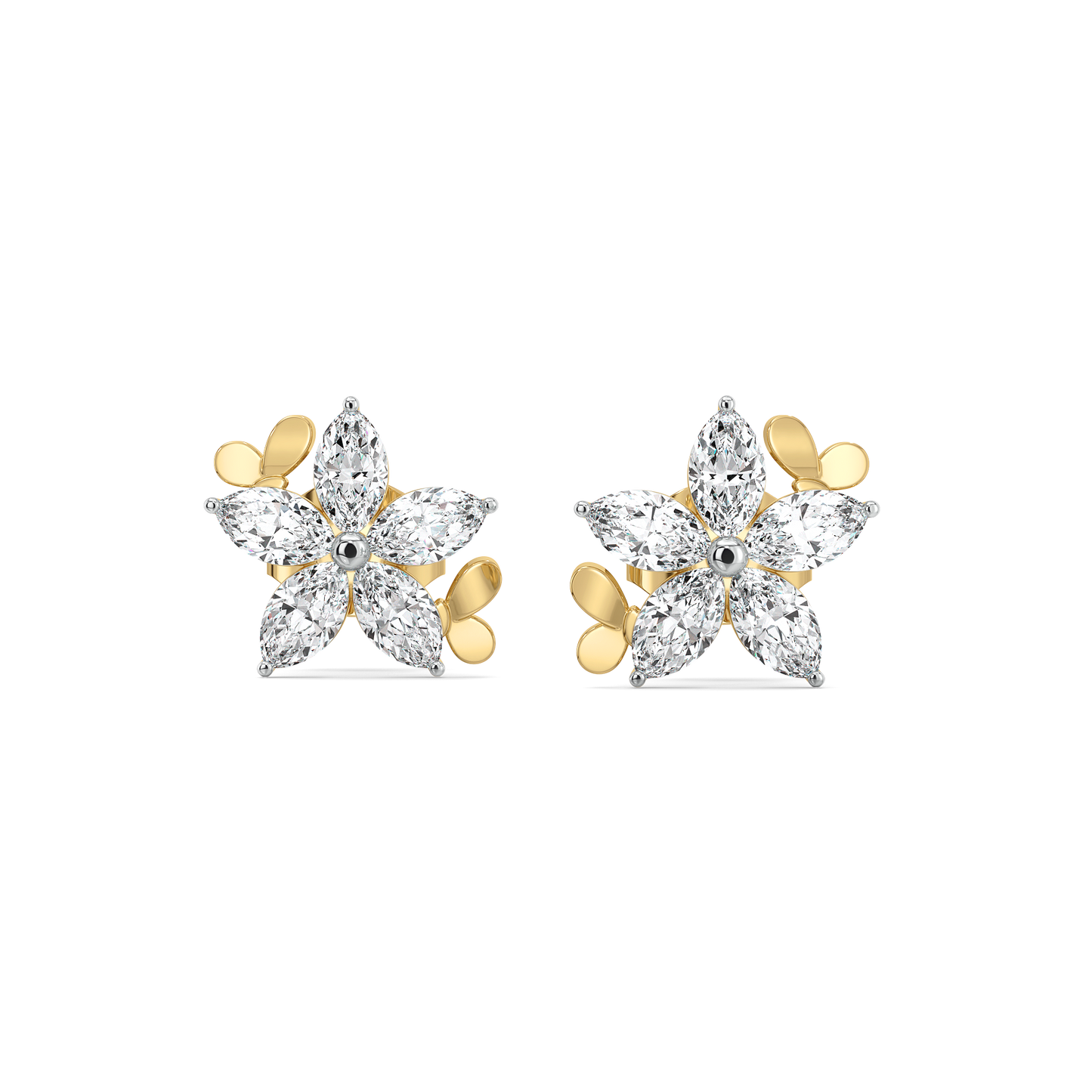 Garden of Light Studs - Pure Gold Lab Diamond Earrings