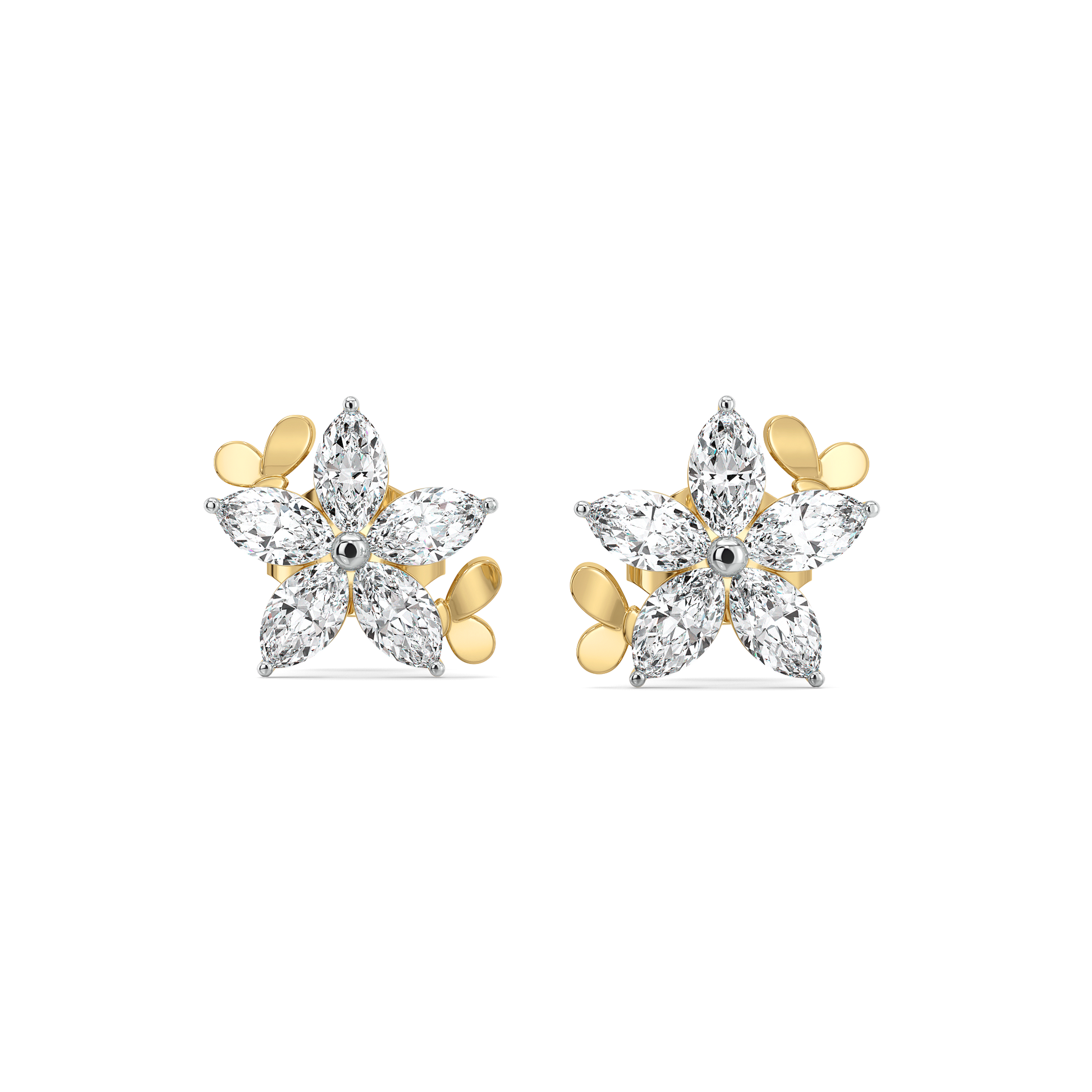 Garden of Light Studs - Pure Gold Lab Diamond Earrings