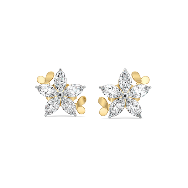 Lukson Garden of Light Studs Pure Gold Lab Grown Diamond Earrings
