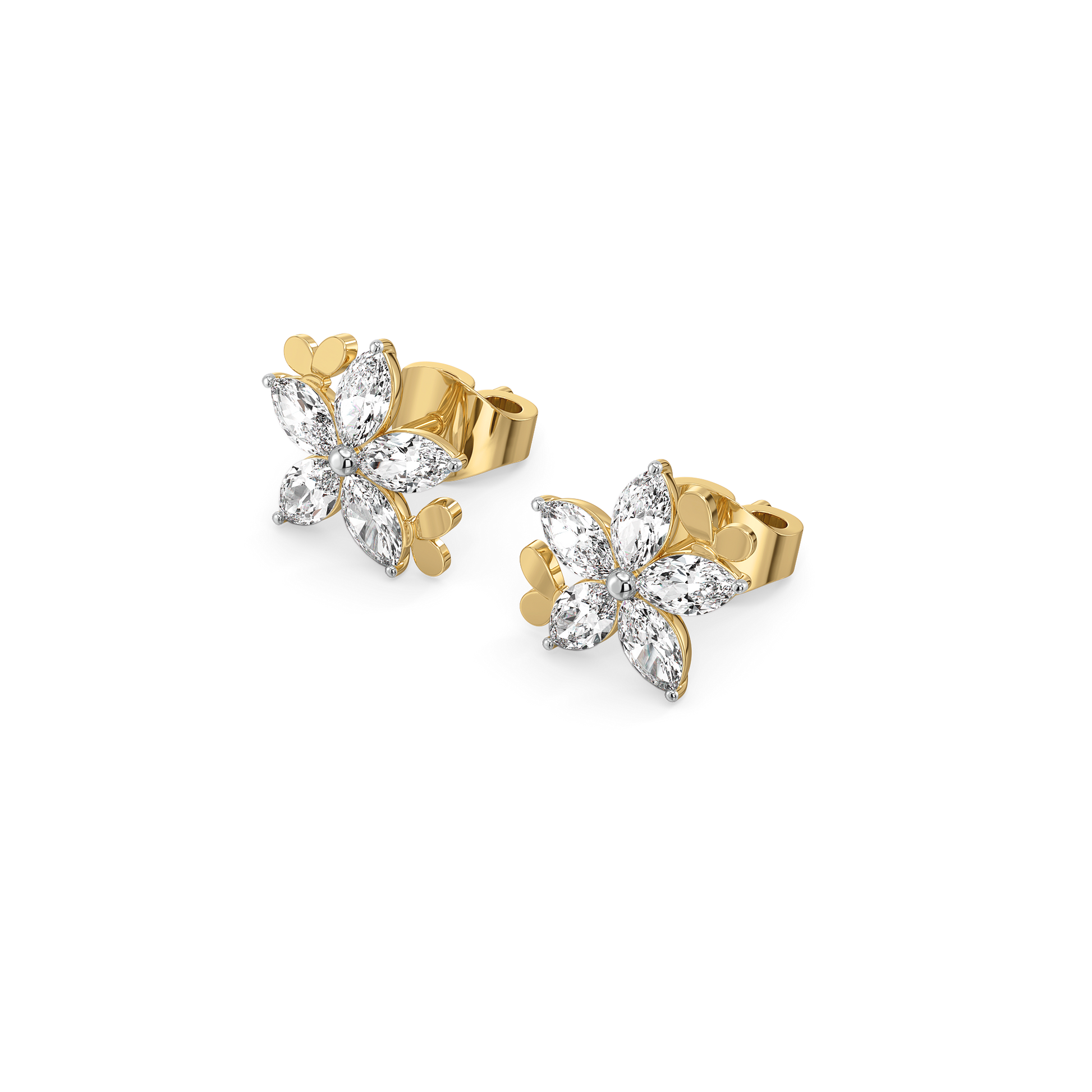 Garden of Light Studs - Pure Gold Lab Diamond Earrings