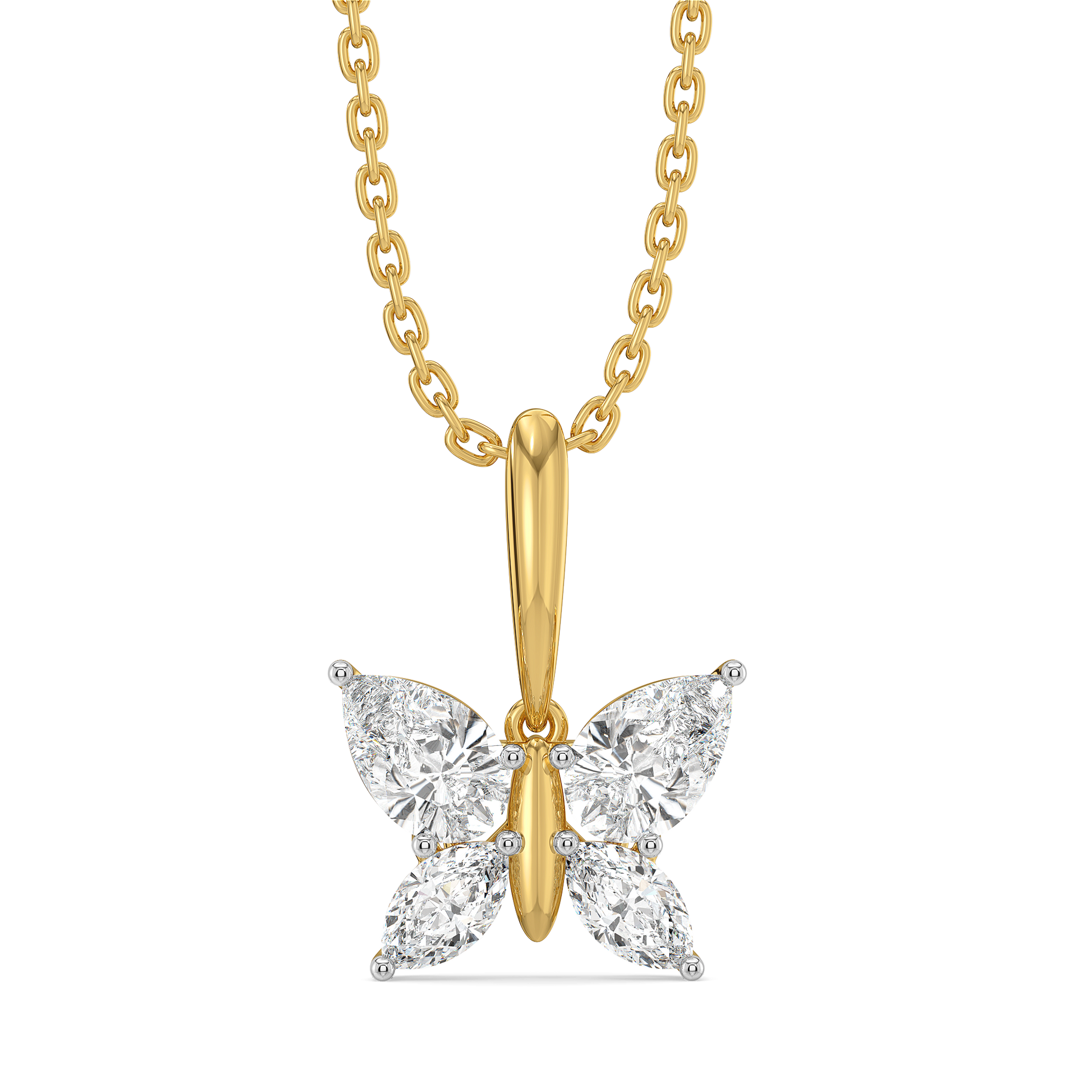 Fluttered Grace - Pure Gold Lab Diamond Pendant