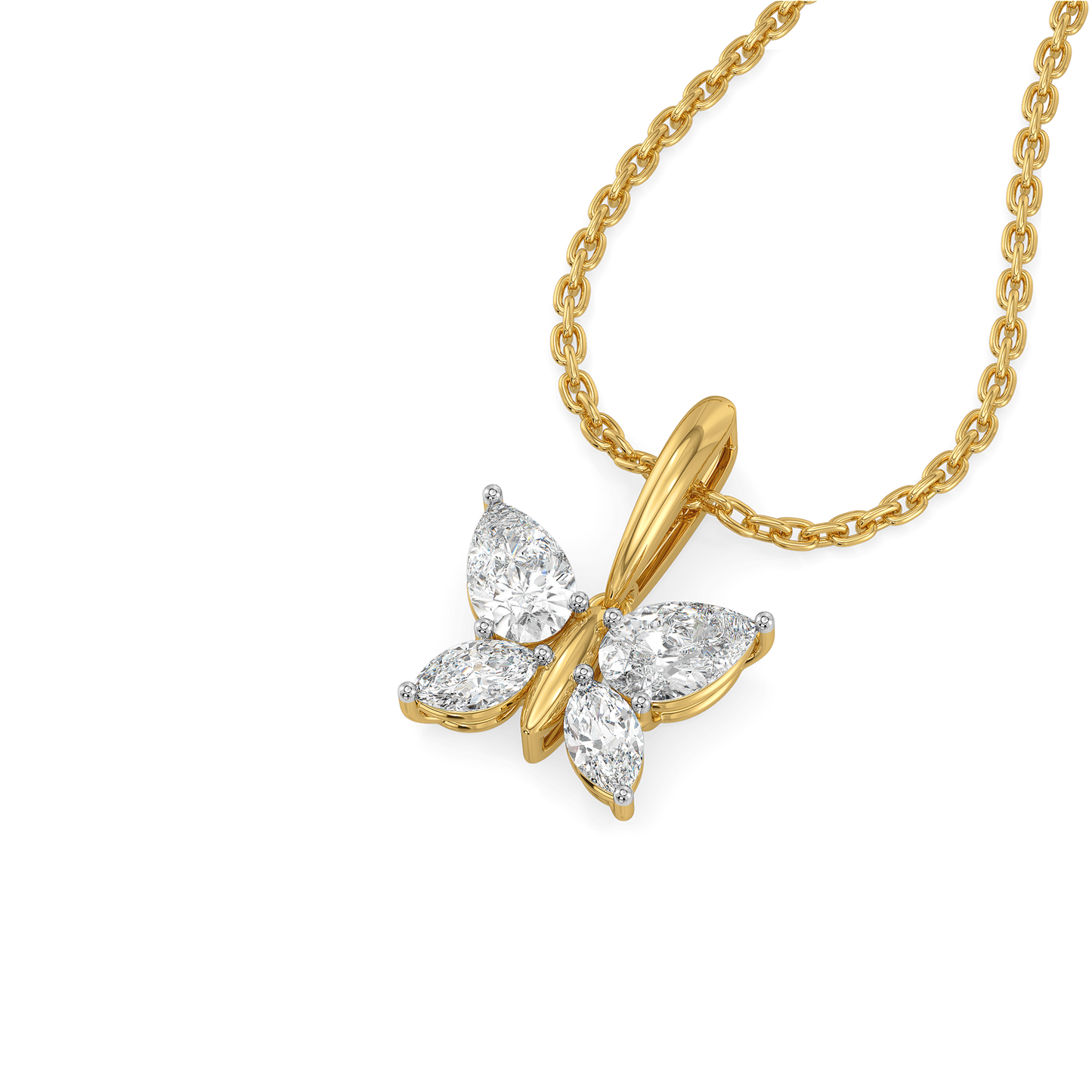 Fluttered Grace - Pure Gold Lab Diamond Pendant