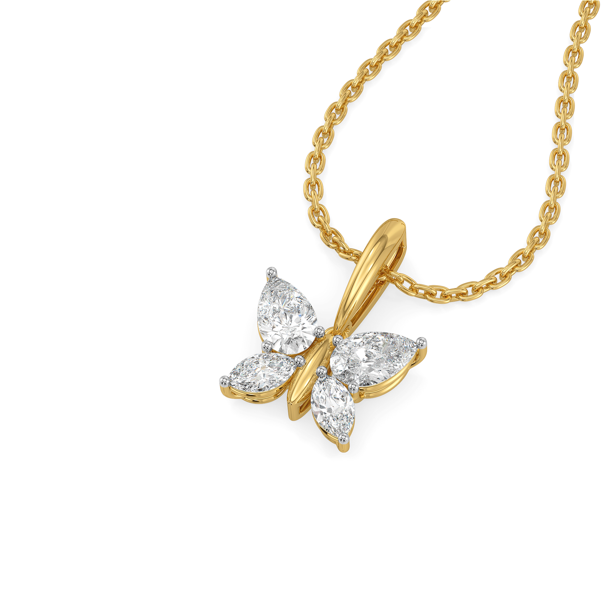 Fluttered Grace - Pure Gold Lab Diamond Pendant