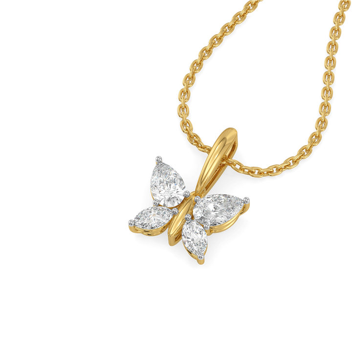 Fluttered Grace - Pure Gold Lab Diamond Pendant