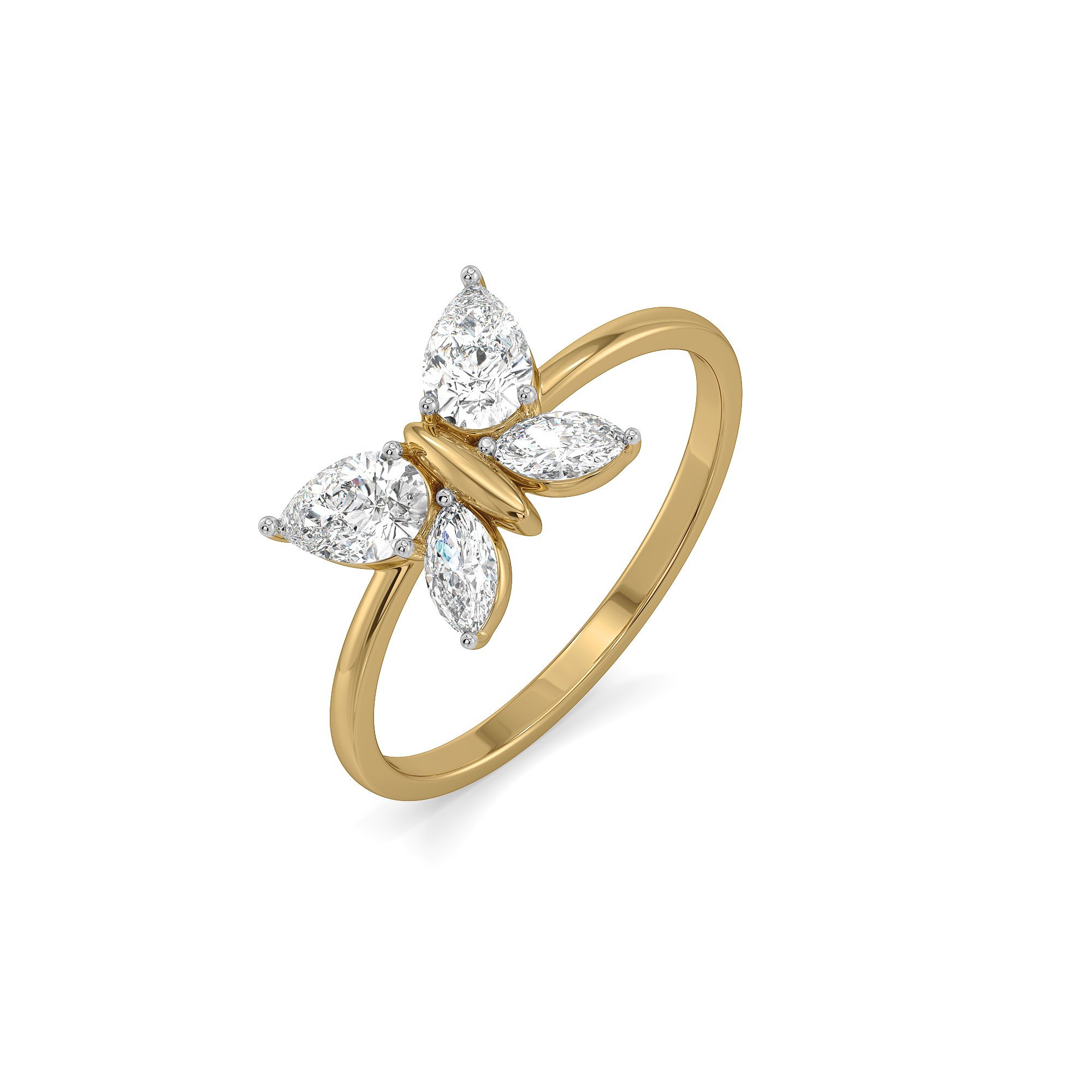 Fluttered Grace  - Pure Gold Lab Diamond Ring