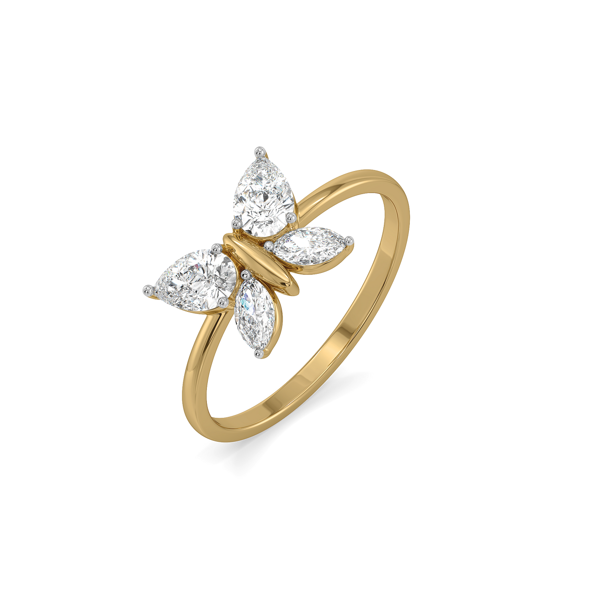 Fluttered Grace  - Pure Gold Lab Diamond Ring