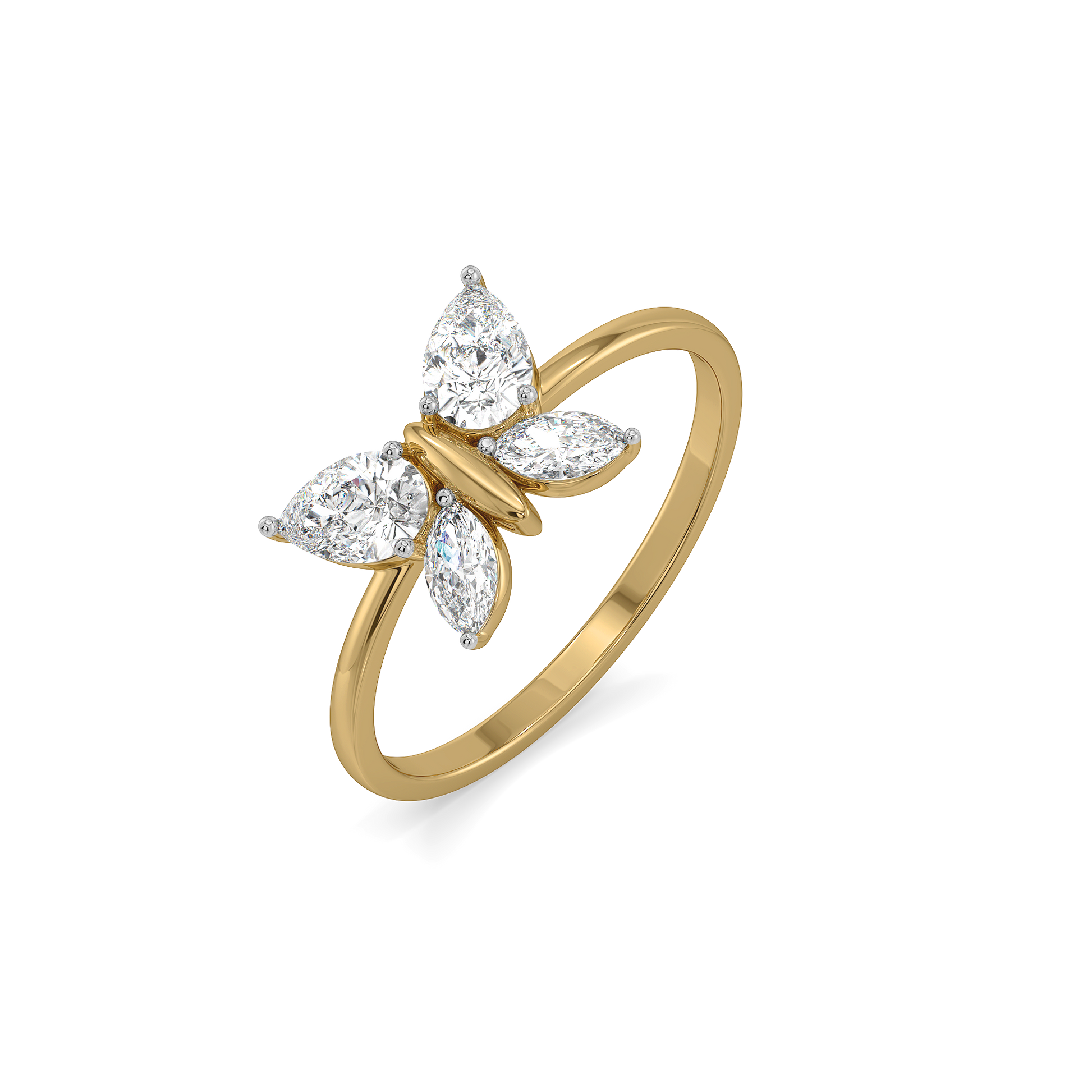 Fluttered Grace  - Pure Gold Lab Diamond Ring