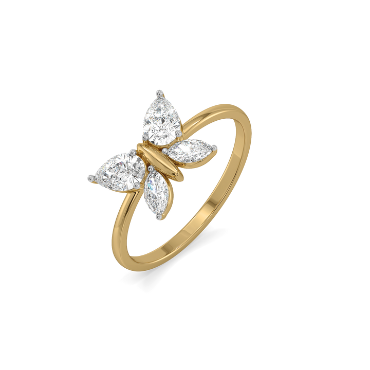 Fluttered Grace  - Pure Gold Lab Diamond Ring