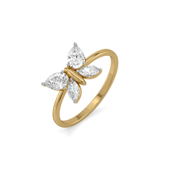 Lukson Fluttered Grace Gold Lab Grown Diamond Ring