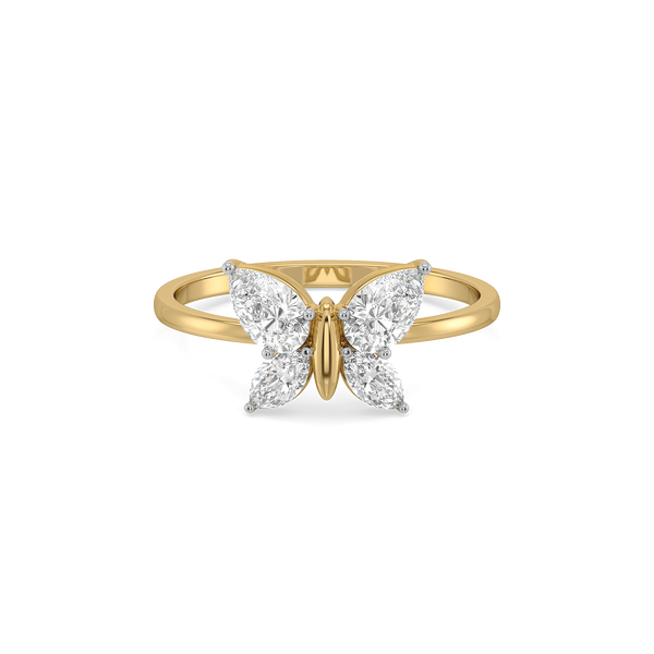 Lukson Fluttered Grace Gold Lab Grown Diamond Ring in India