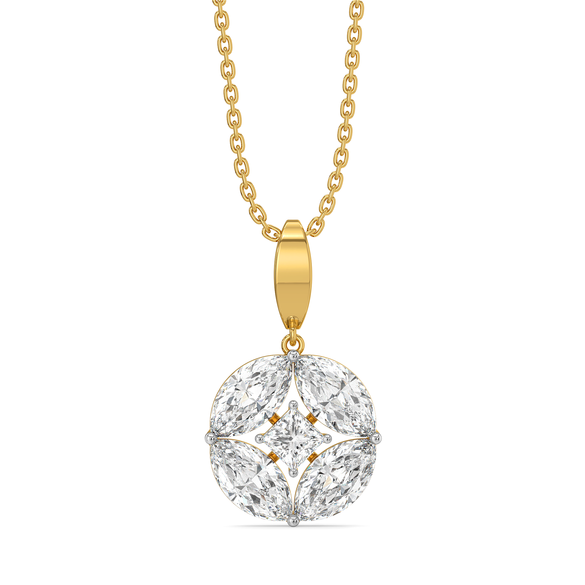 Queen’s Crown - Pure Gold Lab Diamond Pendant