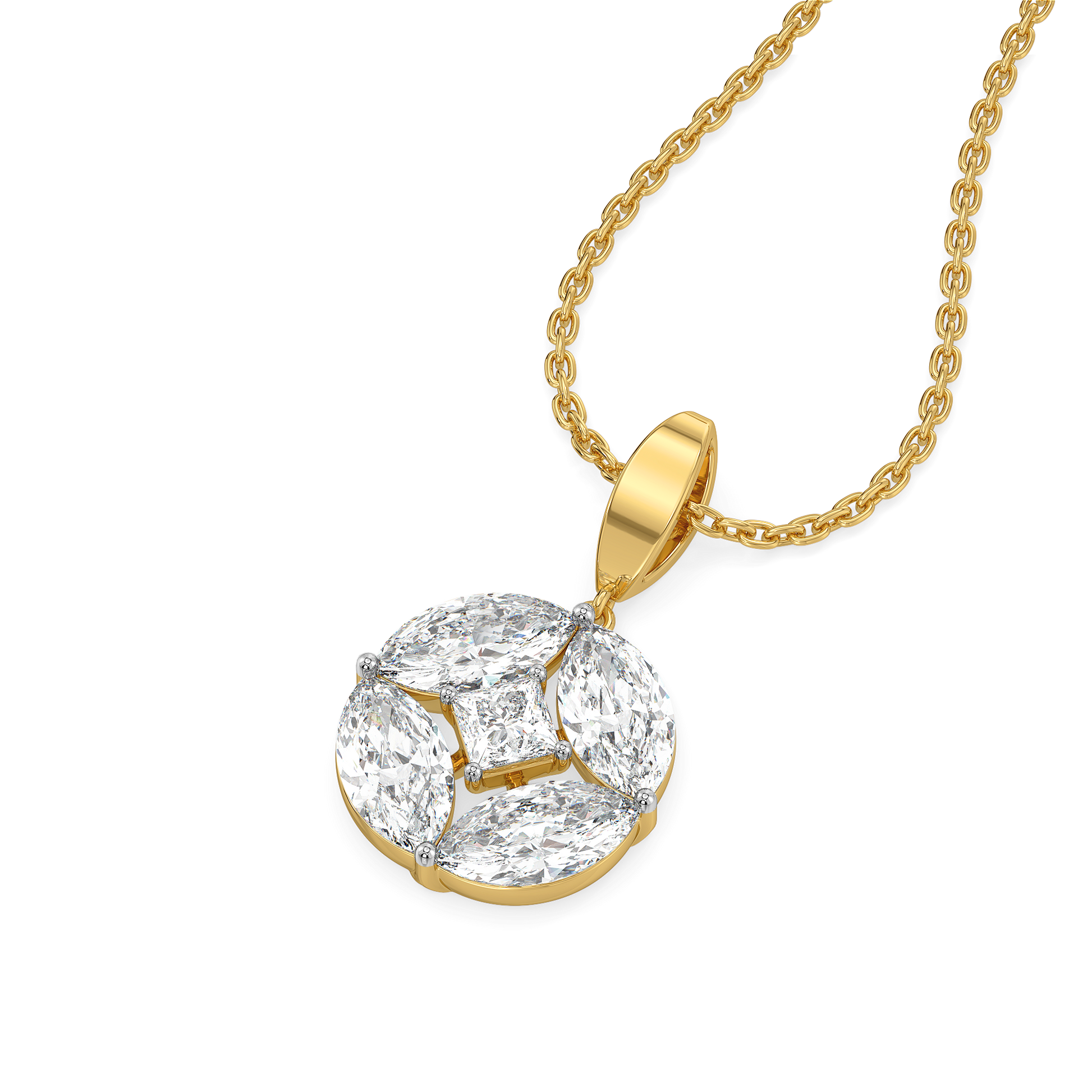 Queen’s Crown - Pure Gold Lab Diamond Pendant
