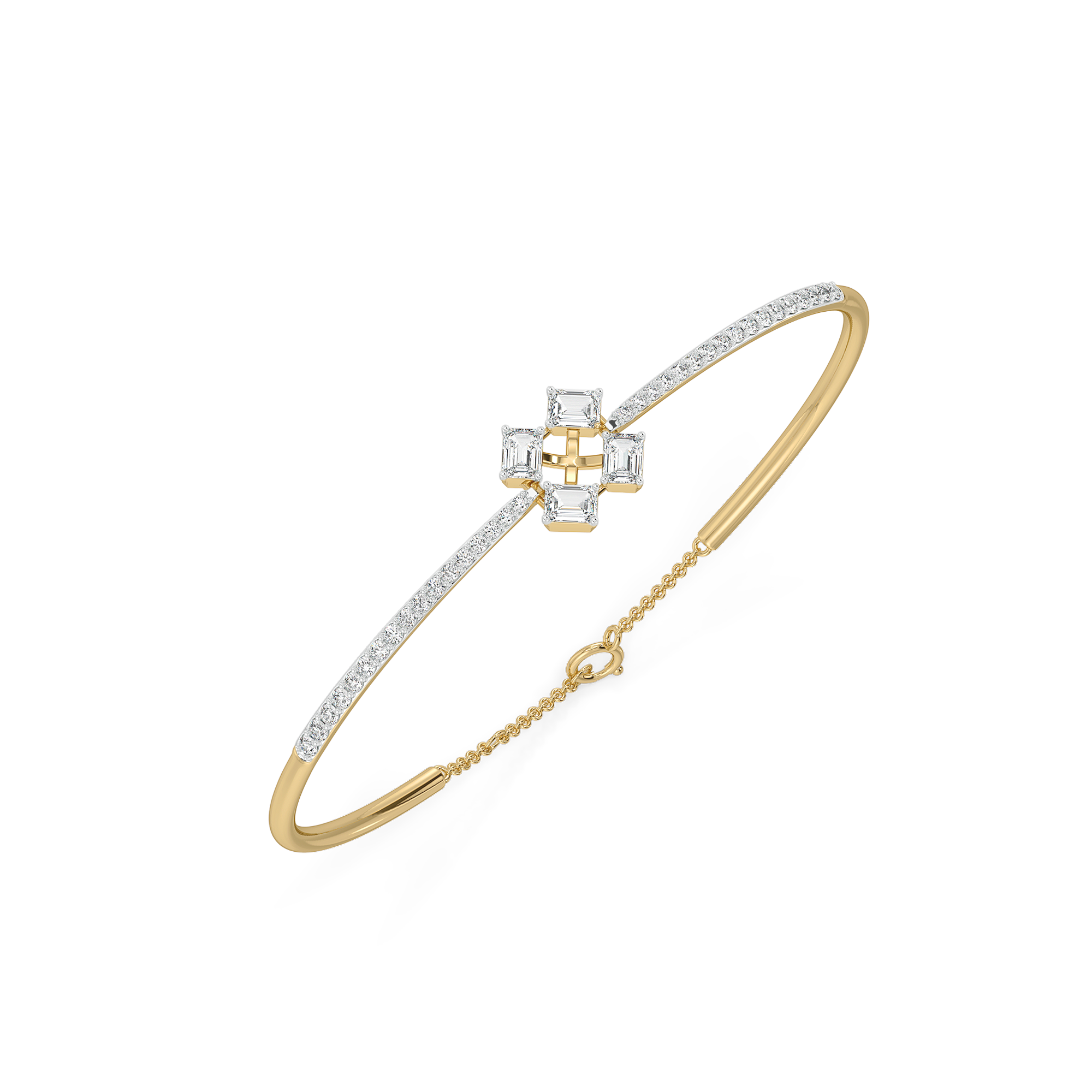 Majestic Emeralds - Pure Gold Lab Diamond Bangle