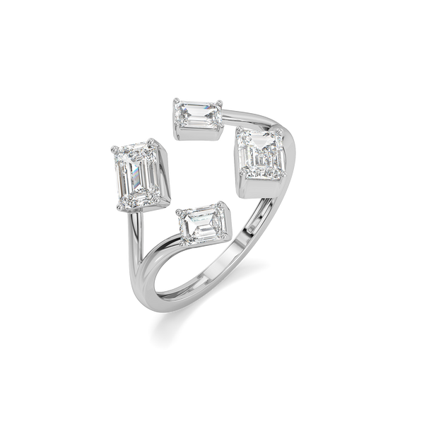 Lukson Majestic Emeralds Gold Lab Grown Diamond Ring