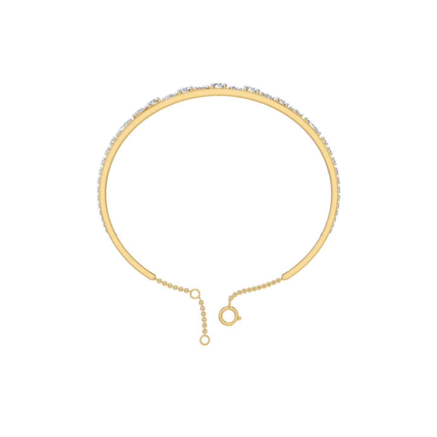 Symphony of Shapes  - Pure Gold Lab Diamond Bangle