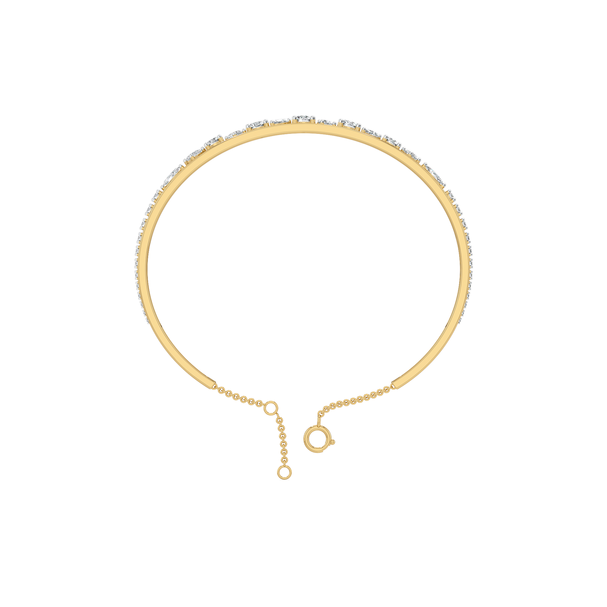 Symphony of Shapes  - Pure Gold Lab Diamond Bangle