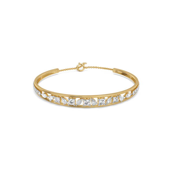Symphony of Shapes  - Pure Gold Lab Diamond Bangle