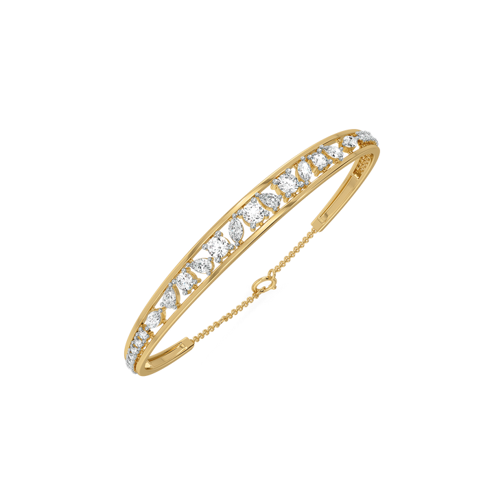 Symphony of Shapes  - Pure Gold Lab Diamond Bangle