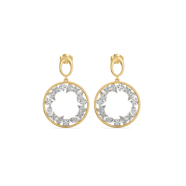 Lukson | Symphony of Shapes Pure Gold Lab Diamond Drop Earrings