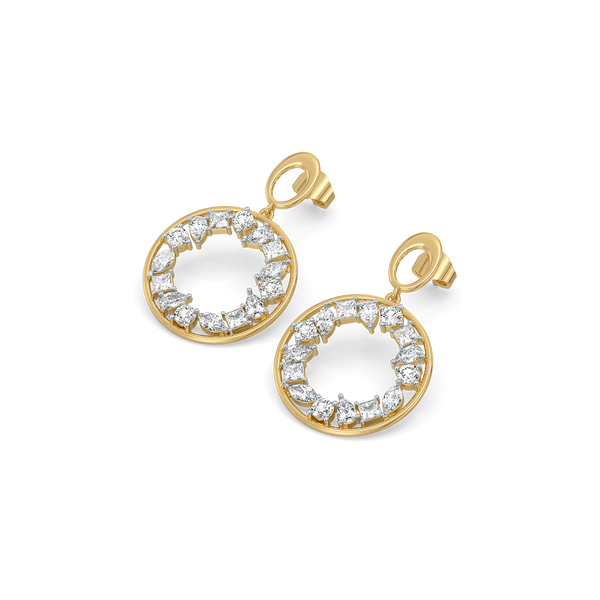 Lukson | Symphony of Shapes 14K Gold Lab Diamond Drop Earrings