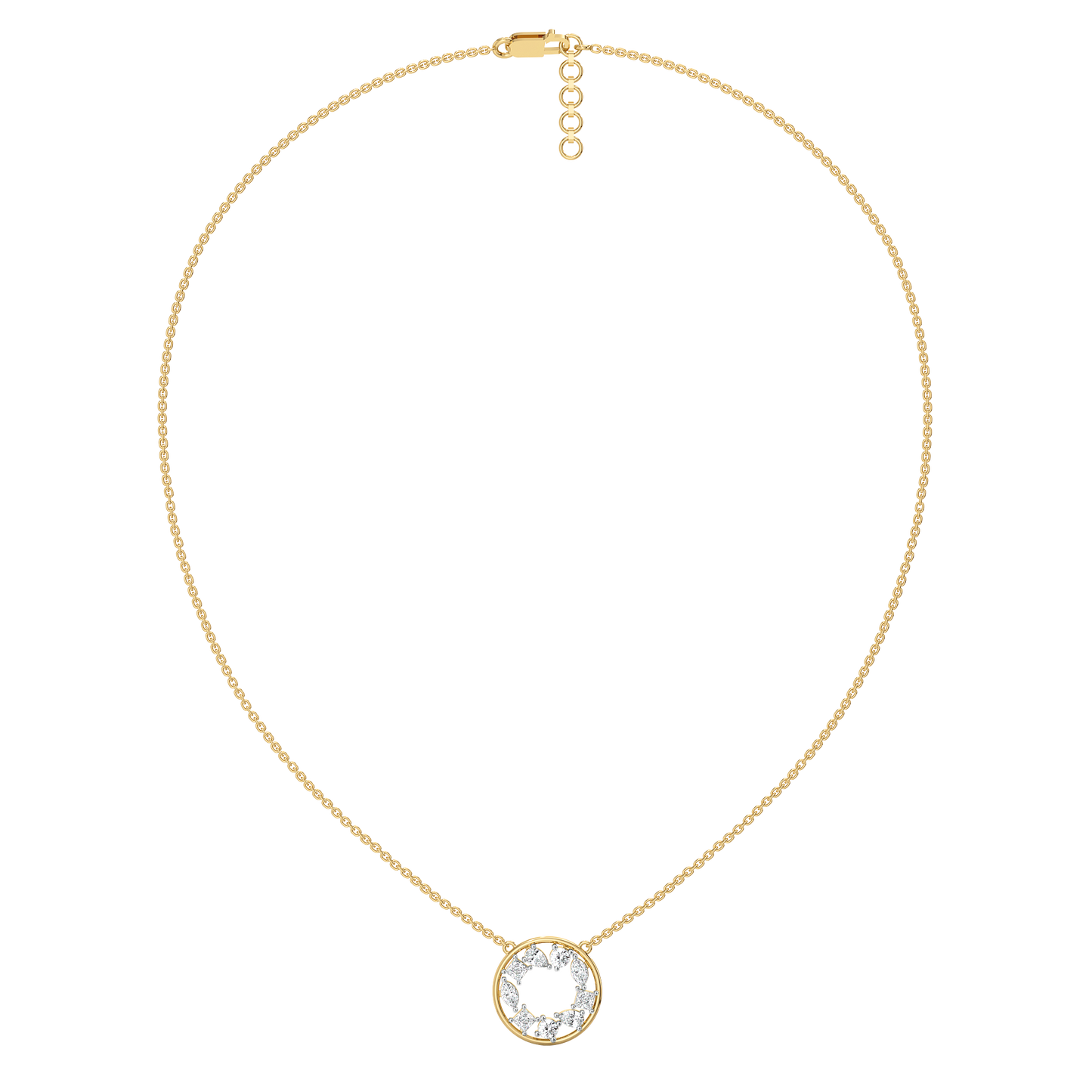 Symphony of Shapes  - Pure Gold Lab Diamond Necklace