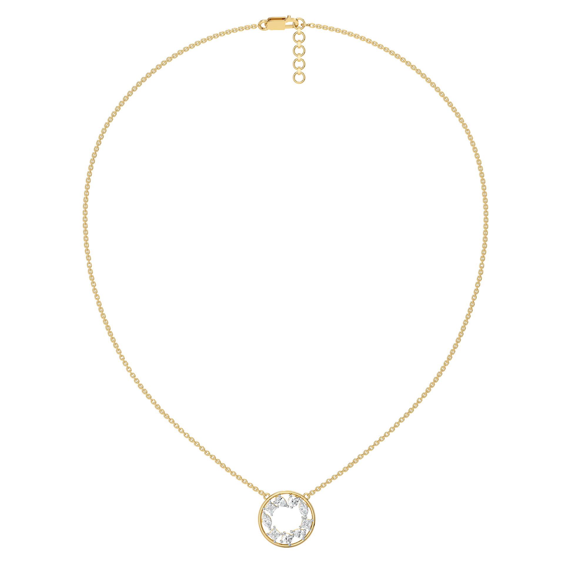 Symphony of Shapes  - Pure Gold Lab Diamond Necklace