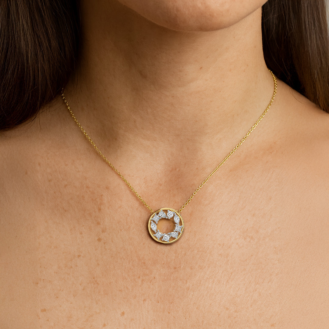 Symphony of Shapes  - Pure Gold Lab Diamond Necklace