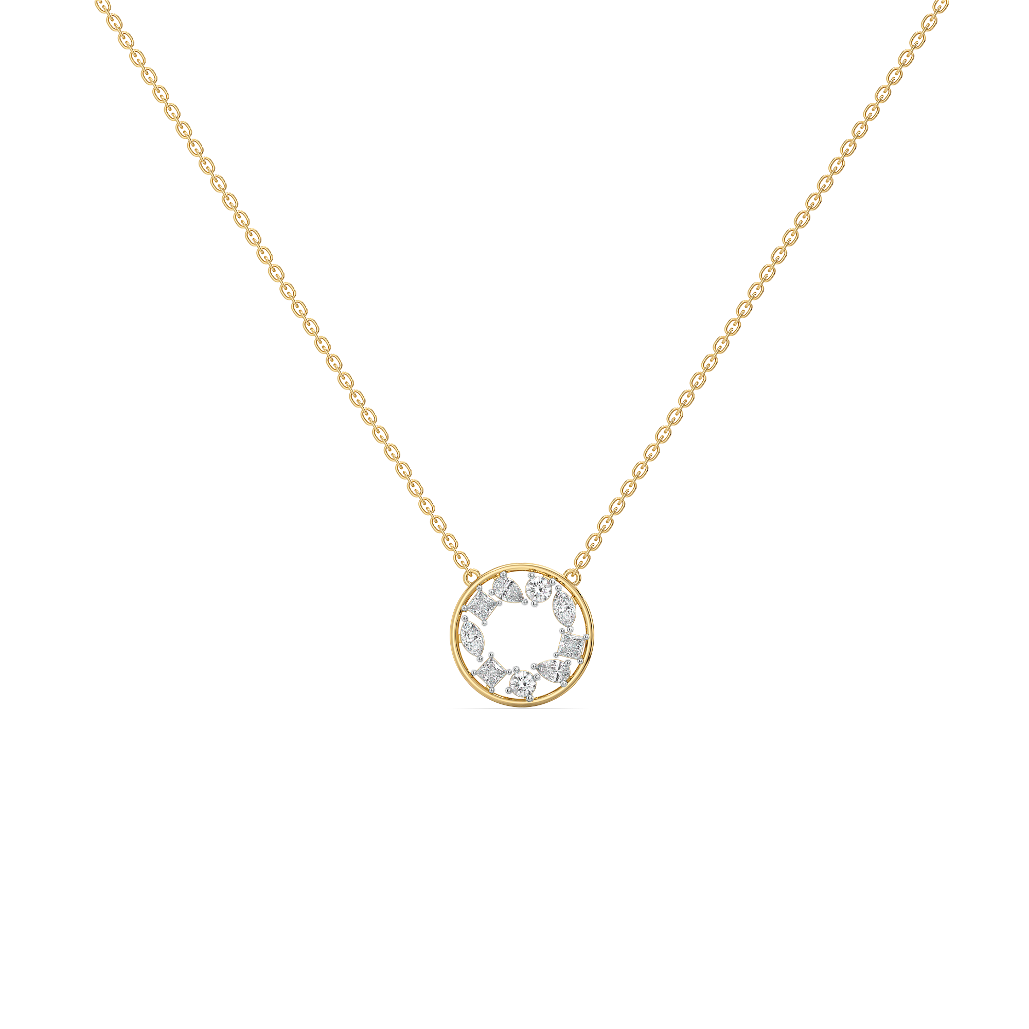 Symphony of Shapes  - Pure Gold Lab Diamond Necklace