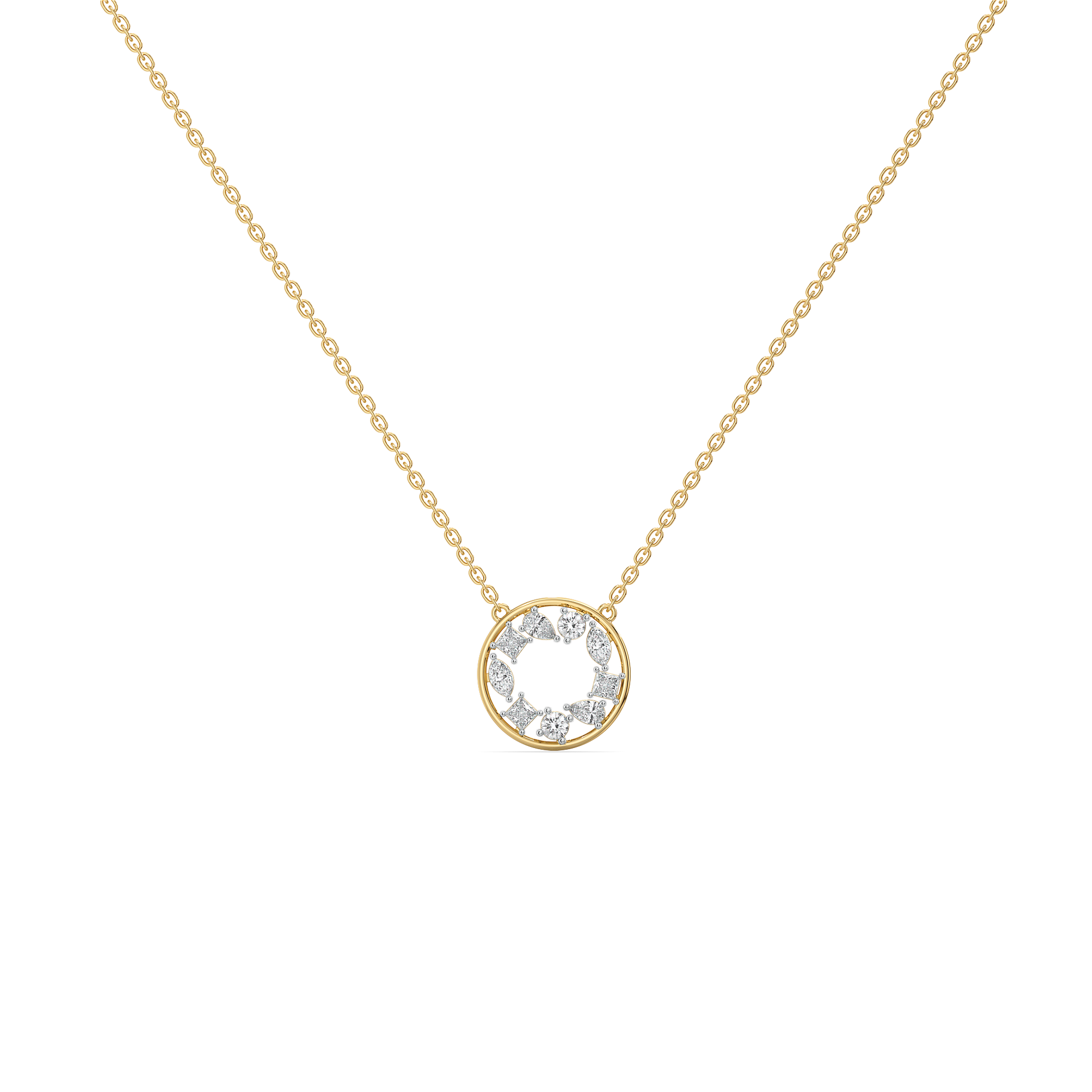 Symphony of Shapes  - Pure Gold Lab Diamond Necklace