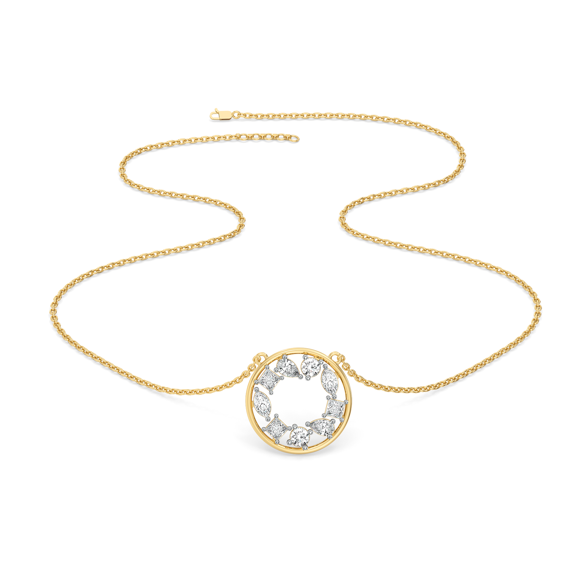 Symphony of Shapes  - Pure Gold Lab Diamond Necklace