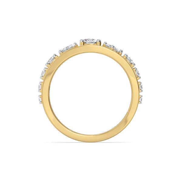 Lukson Symphony of Shapes Gold Lab Grown Diamond Ring in India