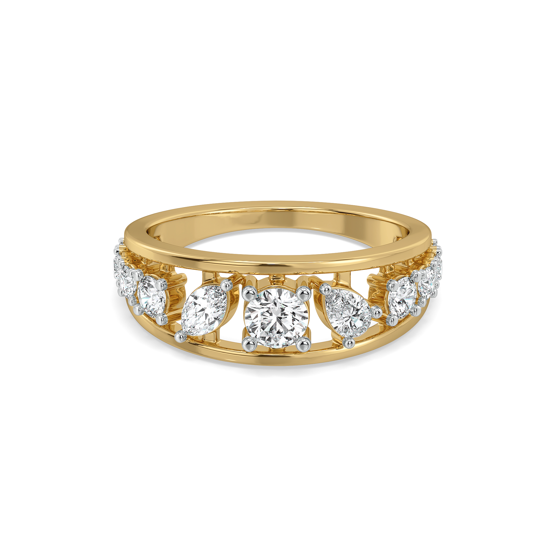 Symphony of Shapes  - Pure Gold Lab Diamond Ring