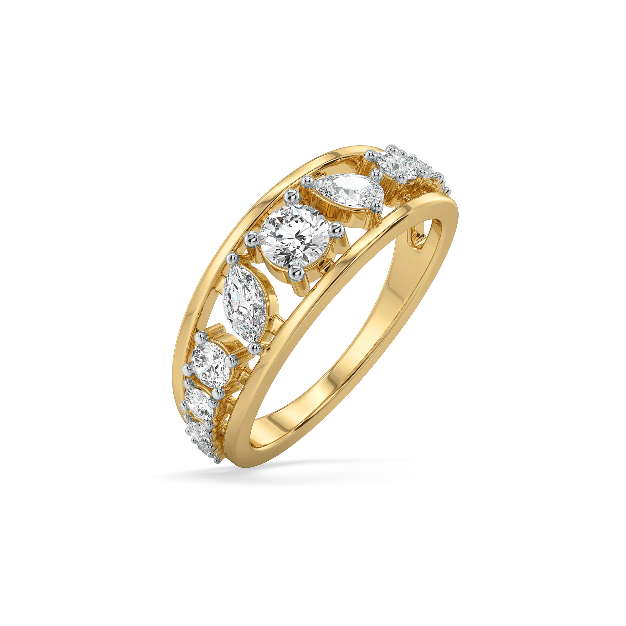Symphony of Shapes  - Pure Gold Lab Diamond Ring
