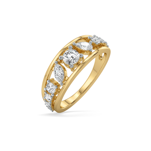 Lukson Symphony of Shapes Pure Gold Lab Grown Diamond Ring