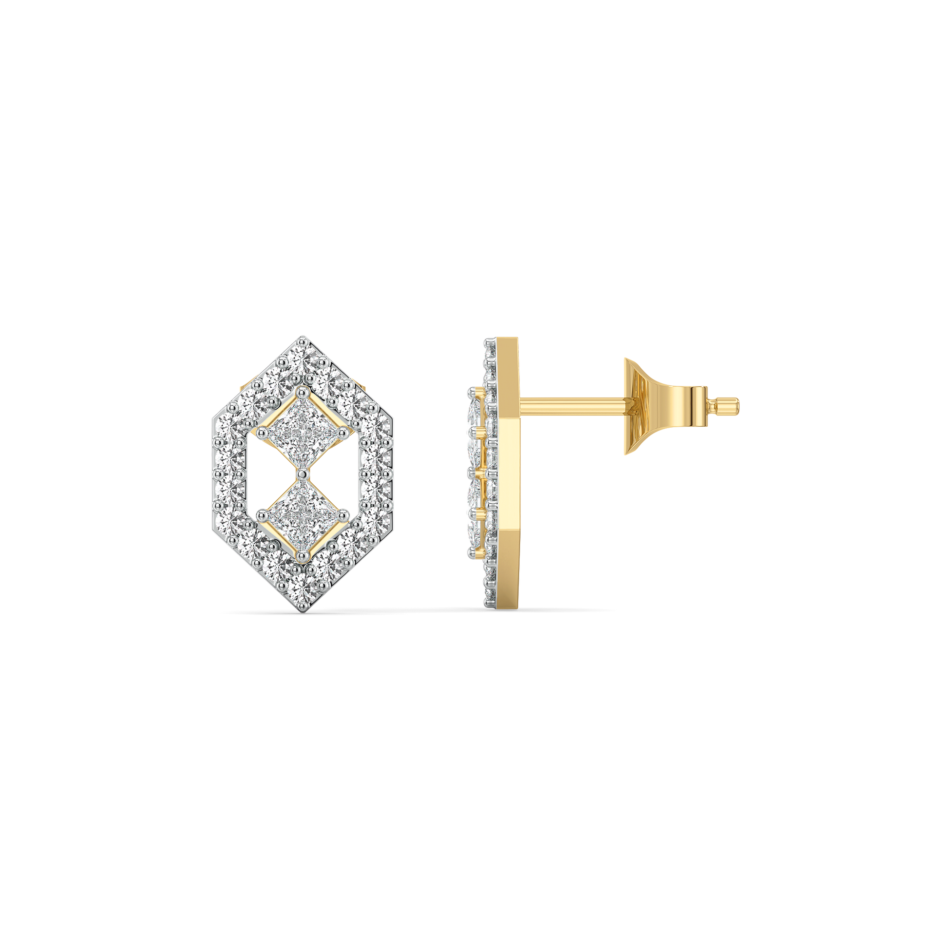 Play of Princess Stud - Pure Gold Lab Diamond Earrings