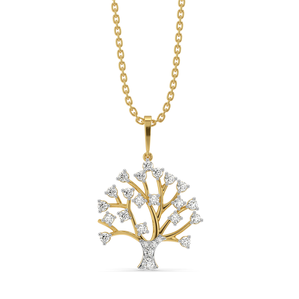 Tree of Life Lab Grown Diamond Pendant - Front View