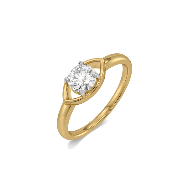 Evil Eye Charm Lab Grown Diamond Ring