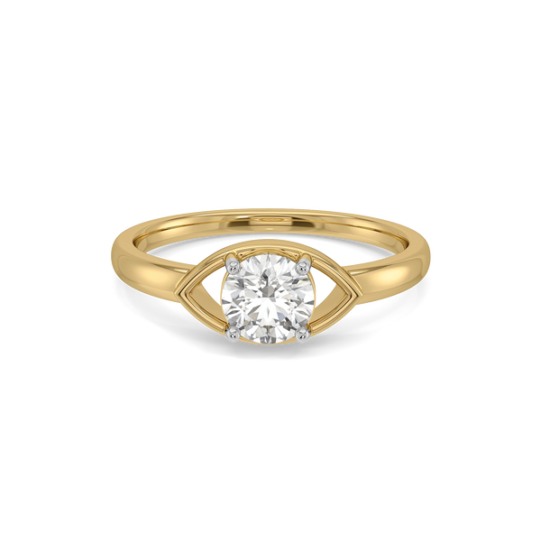 Evil Eye Charm Lab Grown Diamond Ring