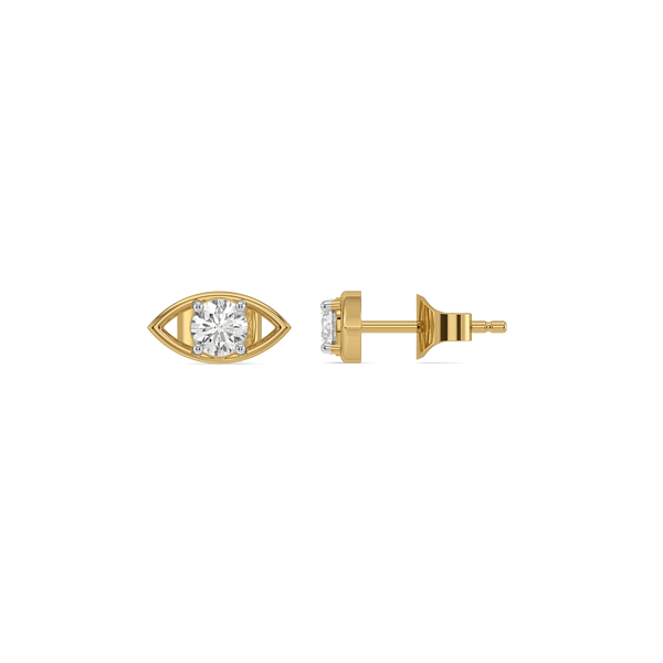 Evil Eye Charm Lab Grown Diamond Earrings