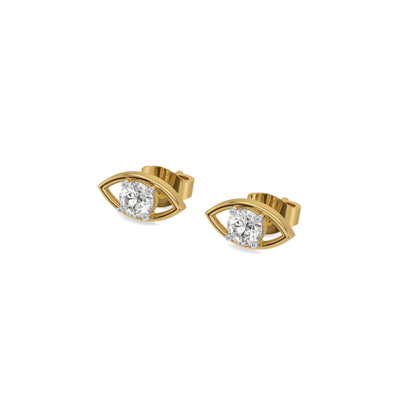 Evil Eye Charm Lab Grown Diamond Earrings