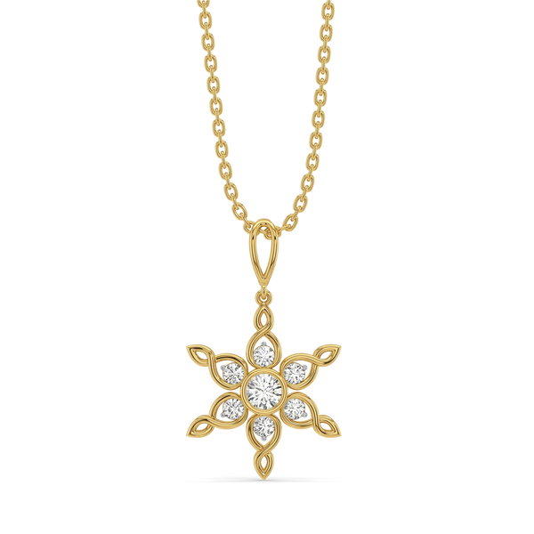 Radiant Sunrise Lab Grown Diamond Pendant - Front View