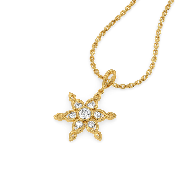 Radiant Sunrise Lab Grown Diamond Pendant - Perspective View