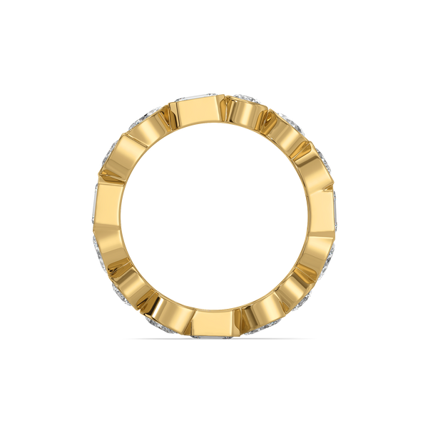 Lukson Facet Medley Pure Gold Lab Grown Diamond Solitaire Ring foe Women