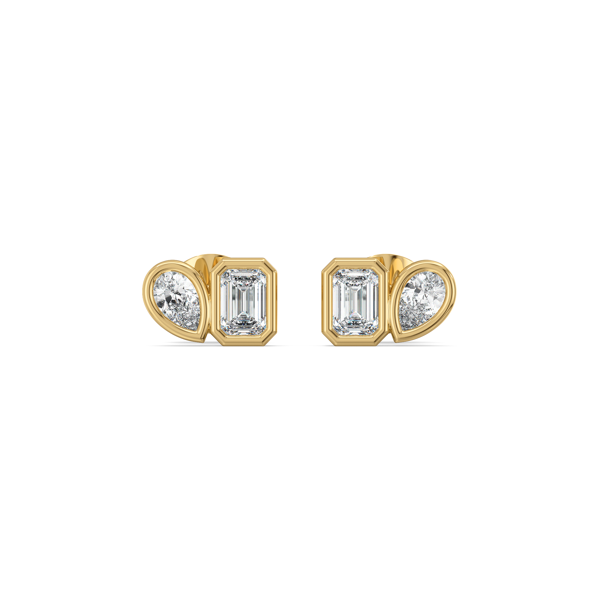 Facet Medley - Pure Gold Lab Diamond Stud Earrings