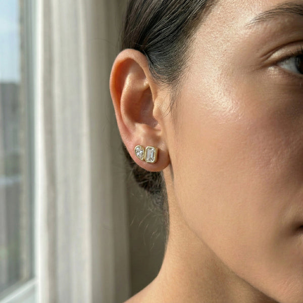 Facet Medley - Pure Gold Lab Diamond Stud Earrings