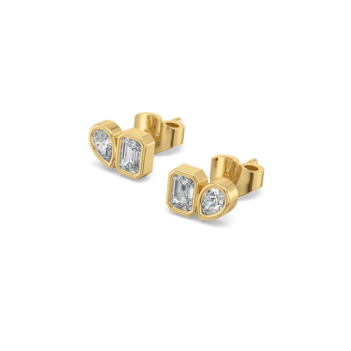 Facet Medley - Pure Gold Lab Diamond Stud Earrings