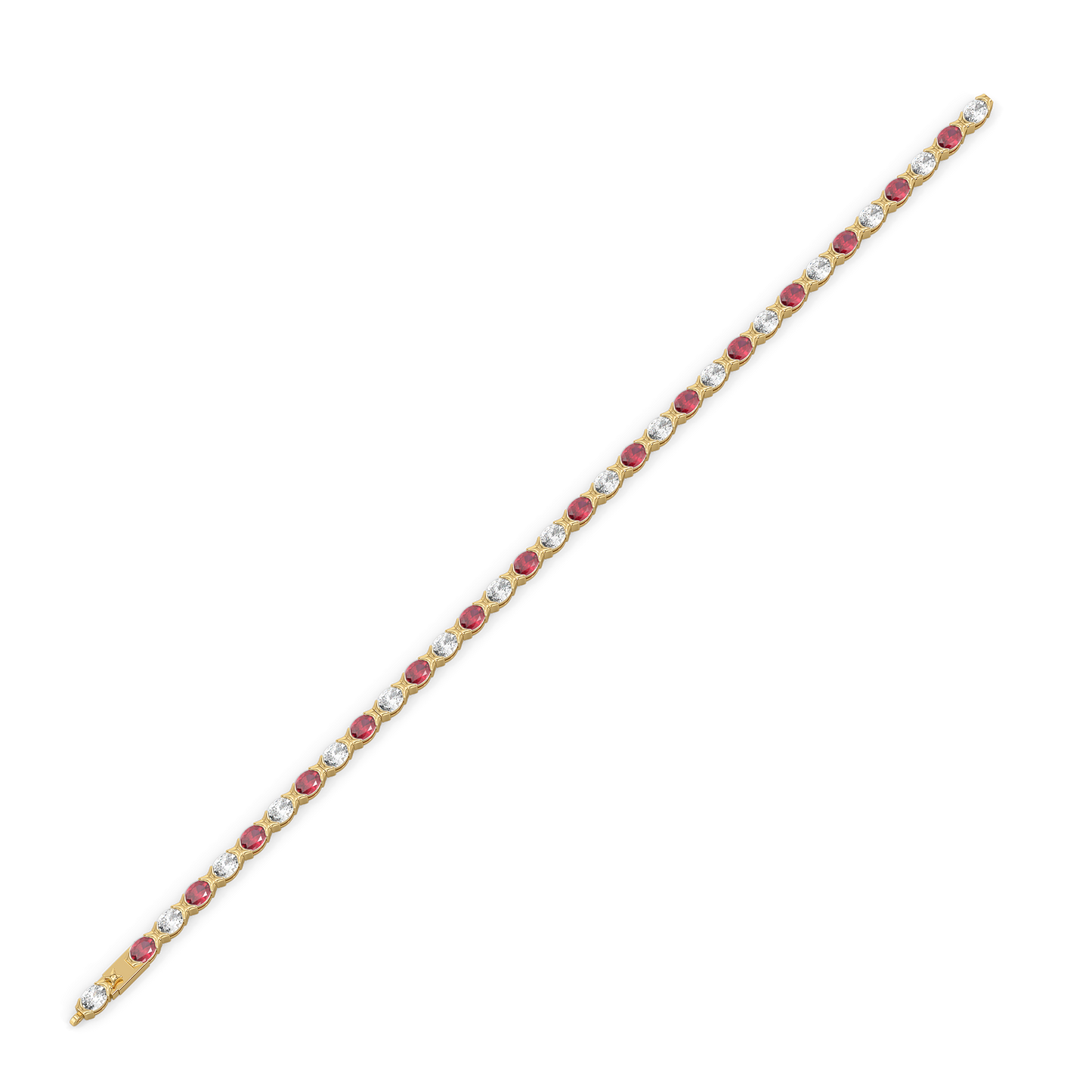 Crimson Arc - Pure Gold Lab Diamond Tennis Bracelet