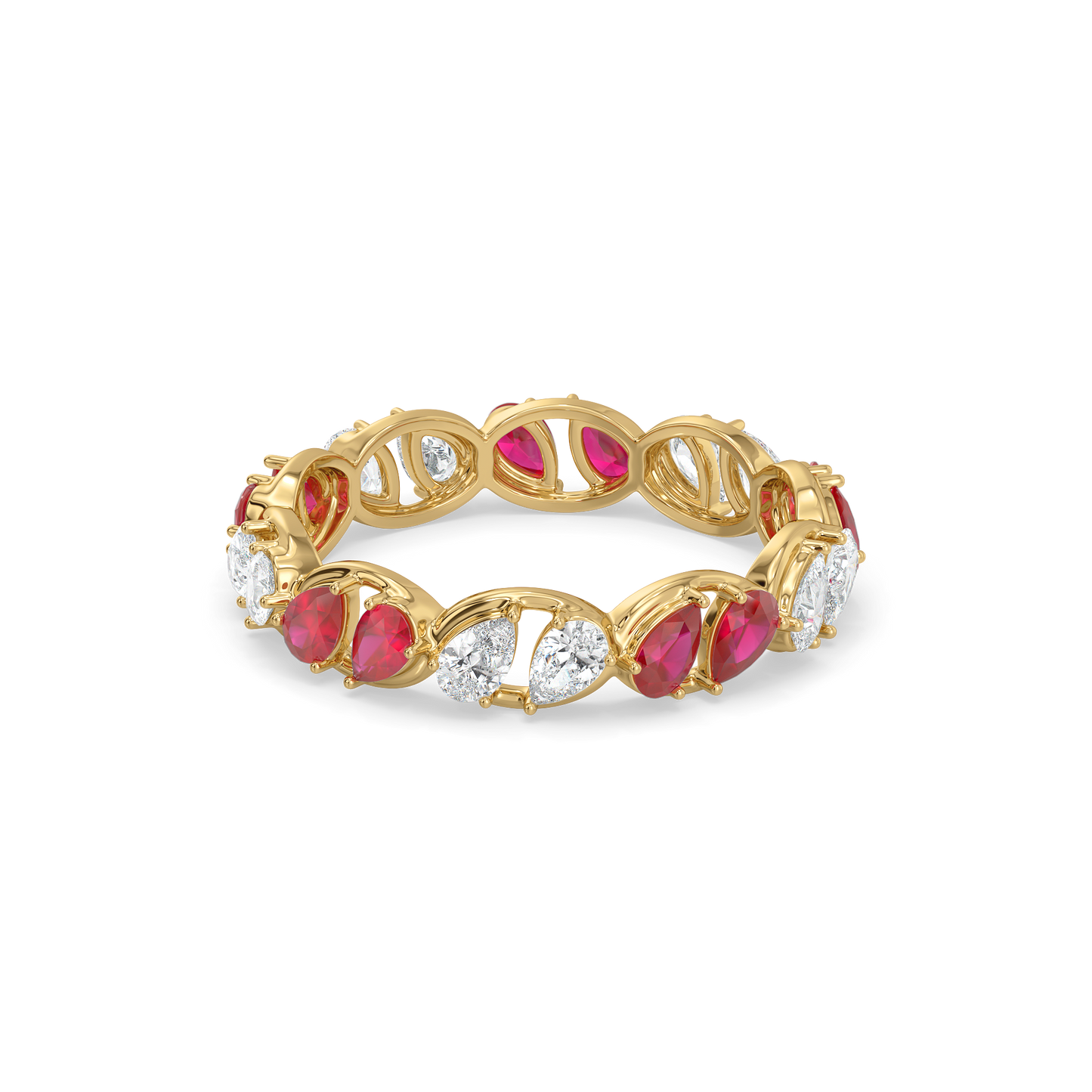 Crimson Arc - Pure Gold Lab Diamond Eternity Ring