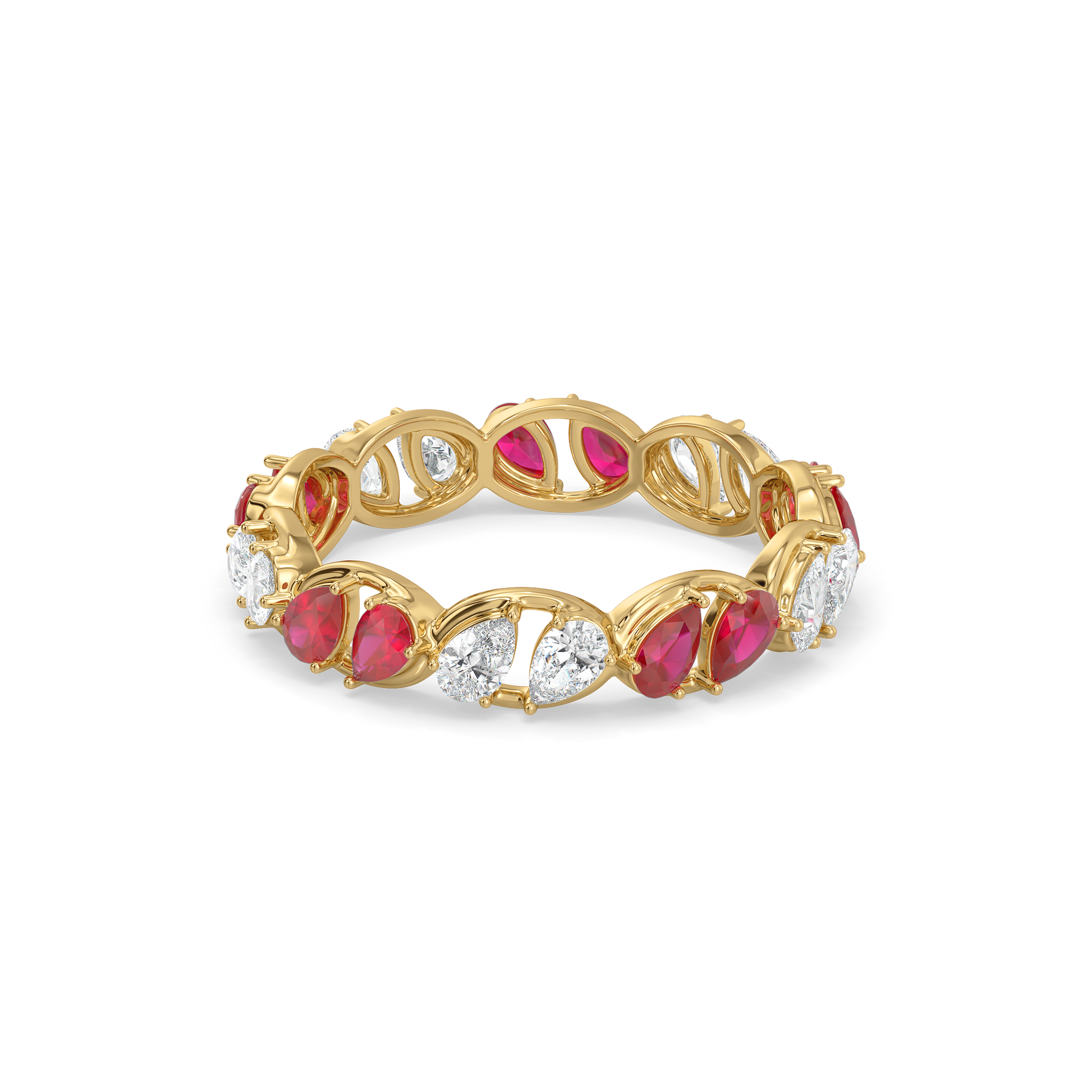 Crimson Arc - Pure Gold Lab Diamond Eternity Ring