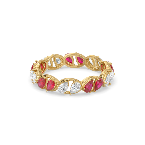 Lukson Crimson Arc Pure Gold Lab Grown Diamond Eternity Ring